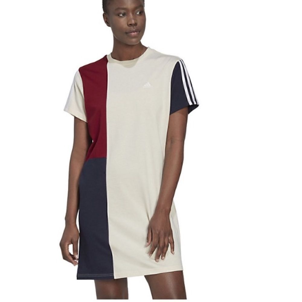 Adidas Essentials Color-Block Boyfriend Minit-Shirt Dress